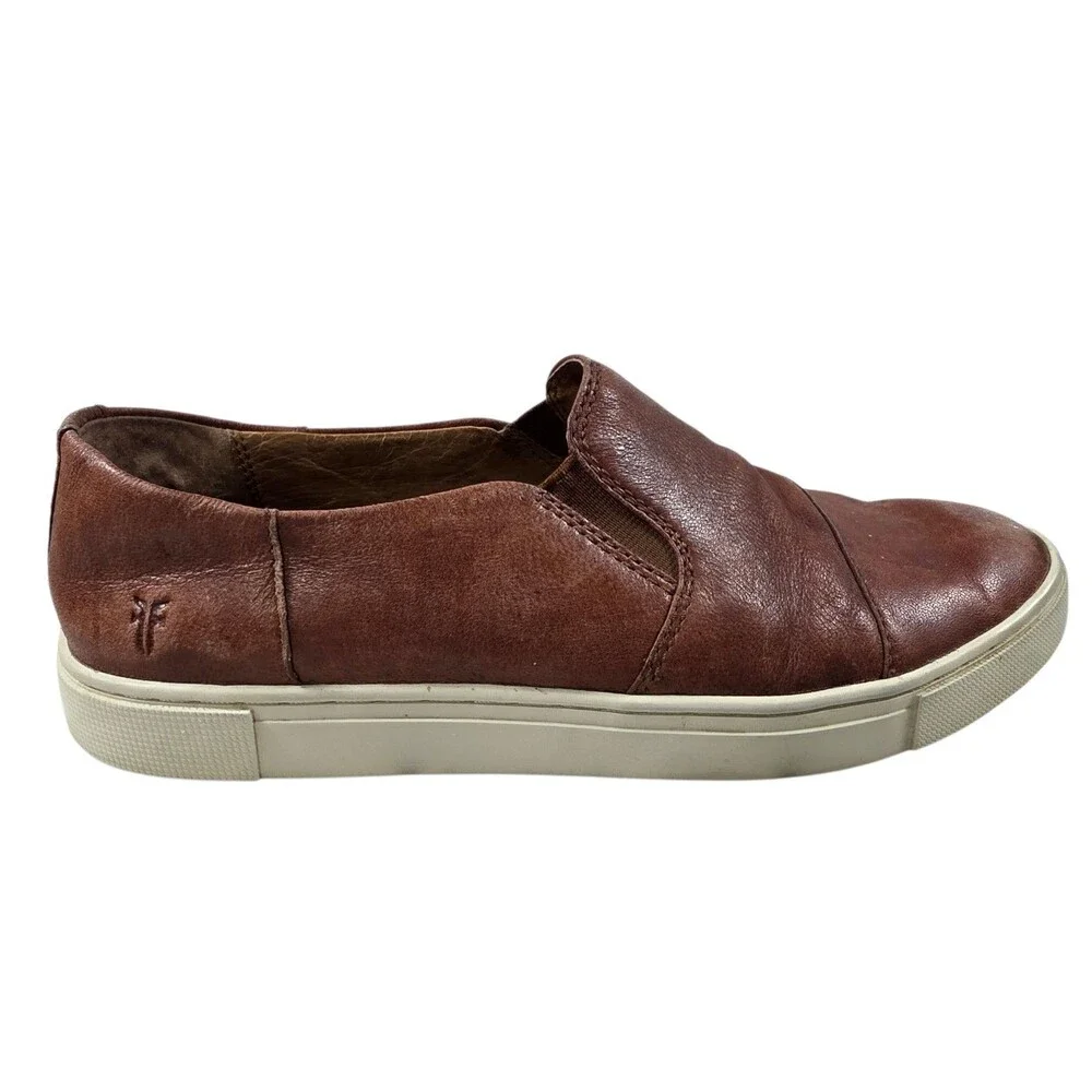 Frye Brown Leather Shoes Sneaker Loafers Mens‎ Size 8.5 7200043